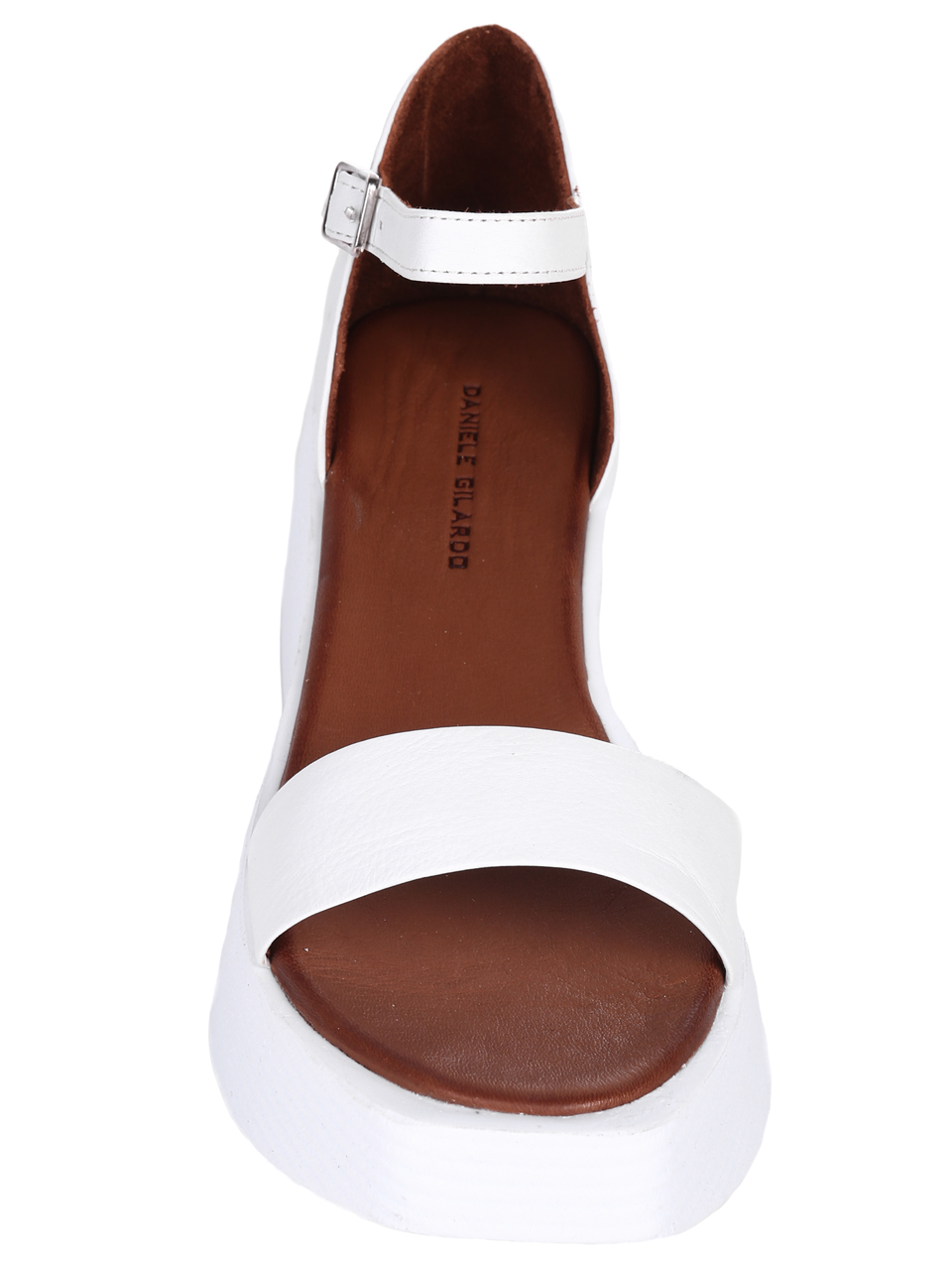 Ежедневни дамски сандали на платформа от естествена кожа 4AT-22334 white