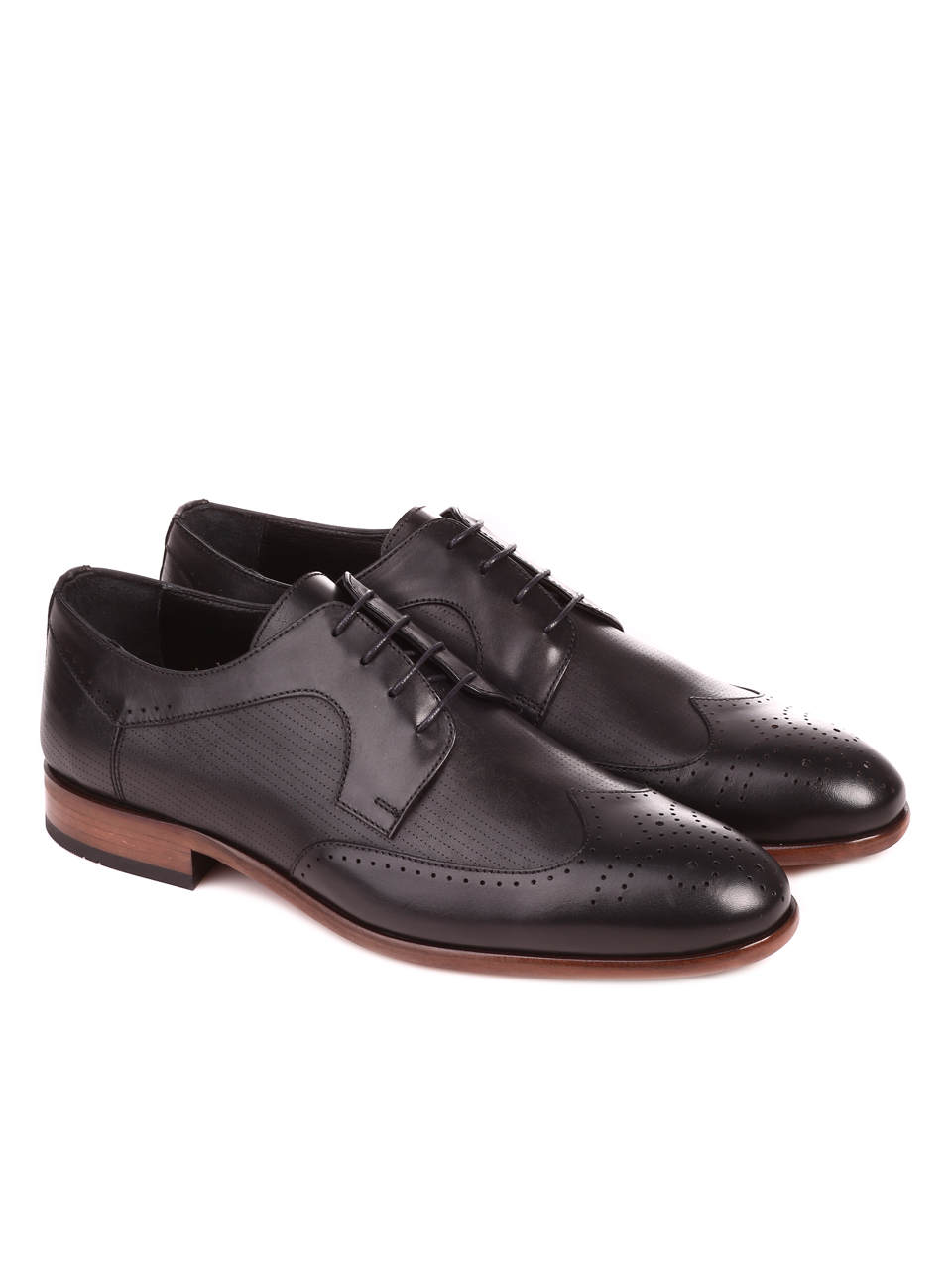 Елегантни мъжки обувки от естествена кожа 7AT-22284 black