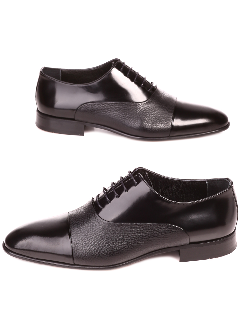 Елегантни мъжки обувки от естествен лак и естествена кожа 7AT-22286 black