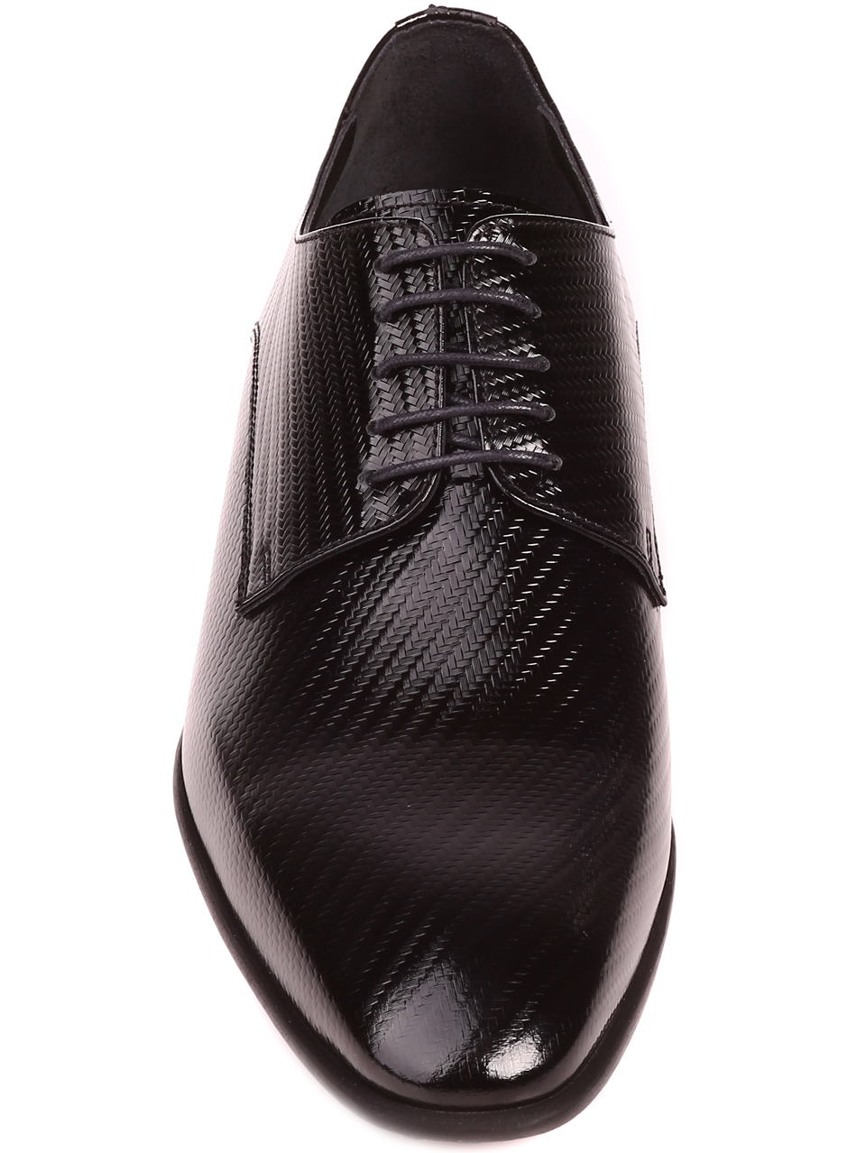 Елегантни мъжки обувки от естествен лак 7AT-22289 black