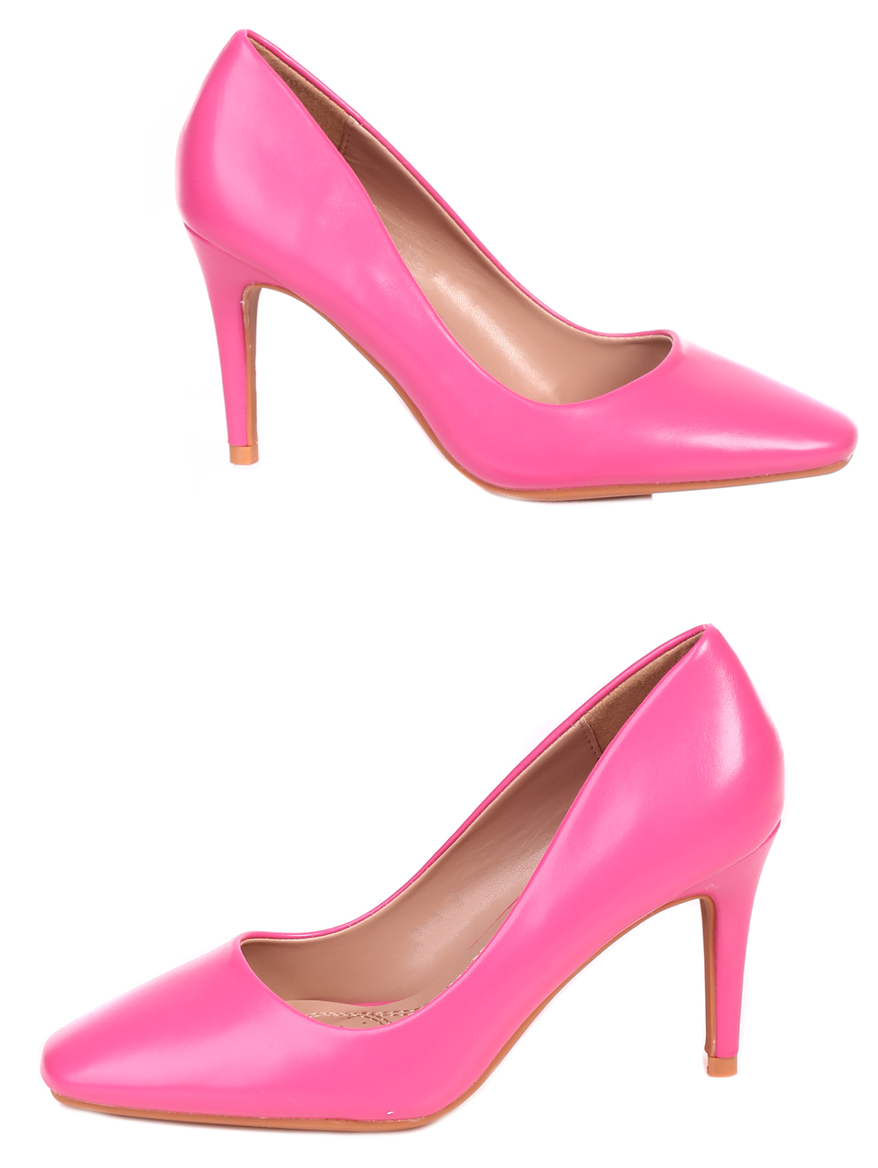 Елегантни дамски обувки на ток в розово 3R-22196 fuchsia
