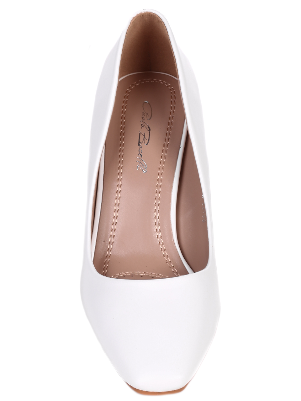 Елегантни дамски обувки на ток в бяло 3R-22196 white