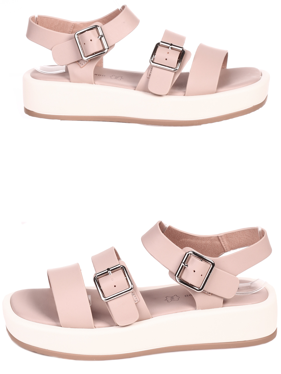 Ежедневни дамски сандали на платформа от естествена кожа 4AF-22184 pink