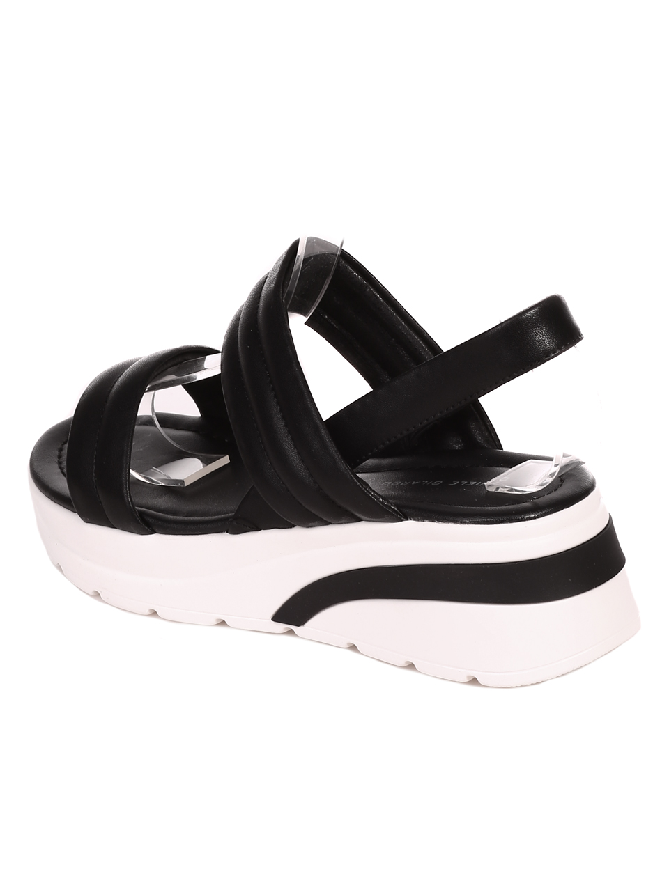 Ежедневни дамски сандали на платформа от естествена кожа 4AF-22186 black