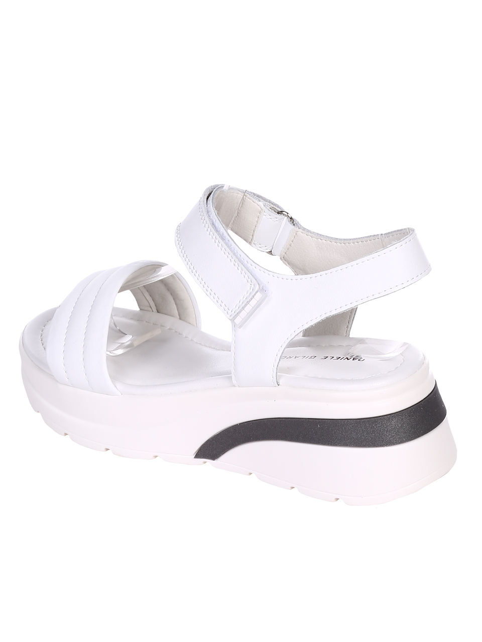 Ежедневни дамски сандали на платформа от естествена кожа 4AF-22187 white