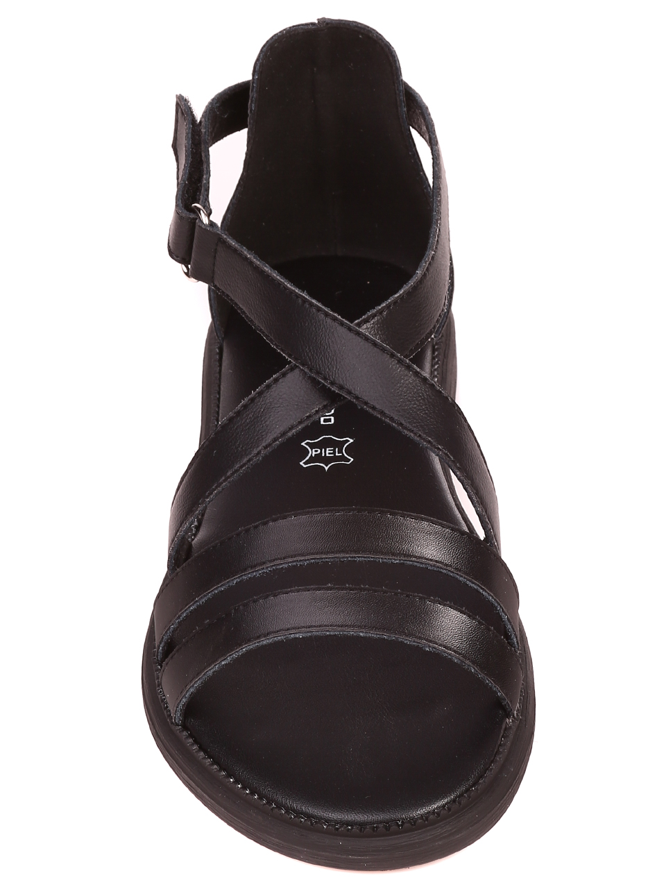 Ежедневни дамски равни сандали от естествена кожа 4AF-22190 black-21168