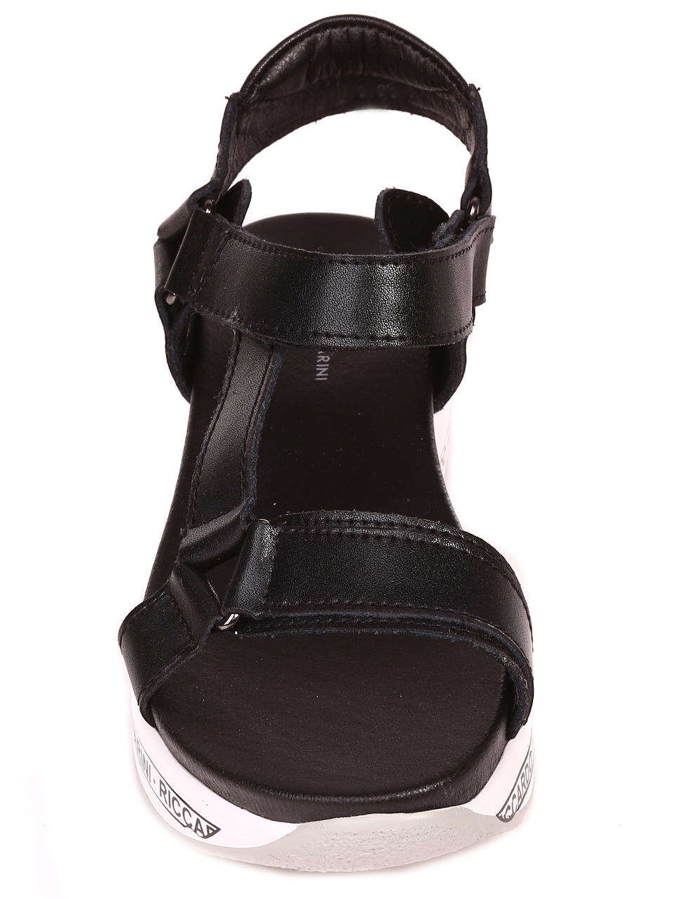 Ежедневни дамски сандали на платформа от естествена кожа 4AF-22146 black
