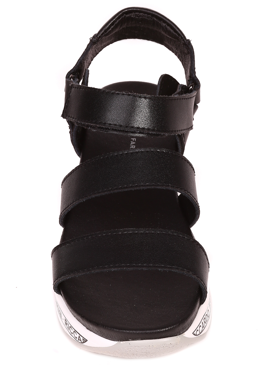 Ежедневни дамски сандали на платформа от естествена кожа 4AF-22147 black