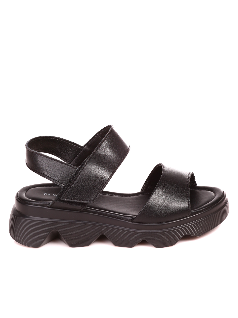 Ежедневни дамски сандали на платформа от естествена кожа 4AF-22259 black