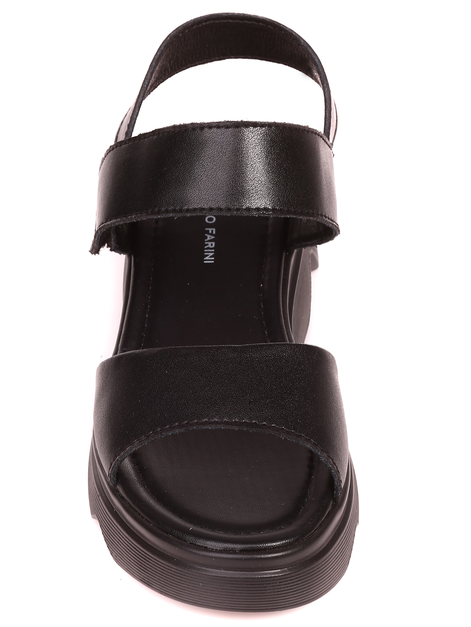 Ежедневни дамски сандали на платформа от естествена кожа 4AF-22259 black