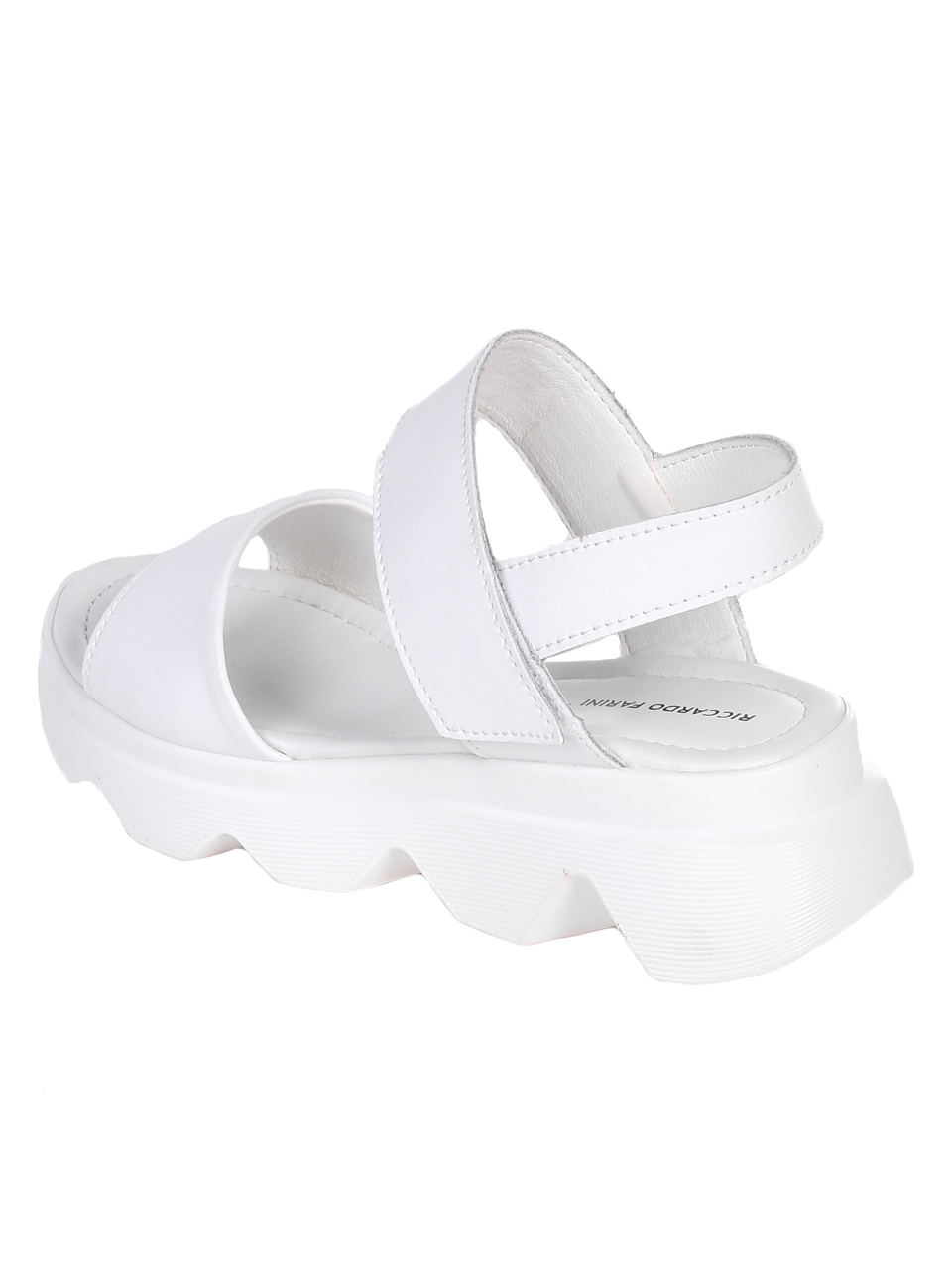 Ежедневни дамски сандали на платформа от естествена кожа 4AF-22259 white
