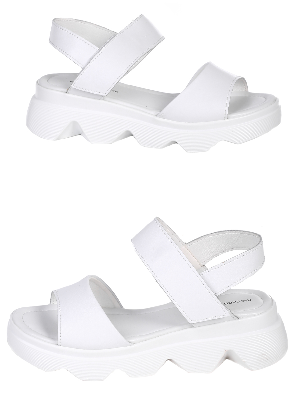 Ежедневни дамски сандали на платформа от естествена кожа 4AF-22259 white