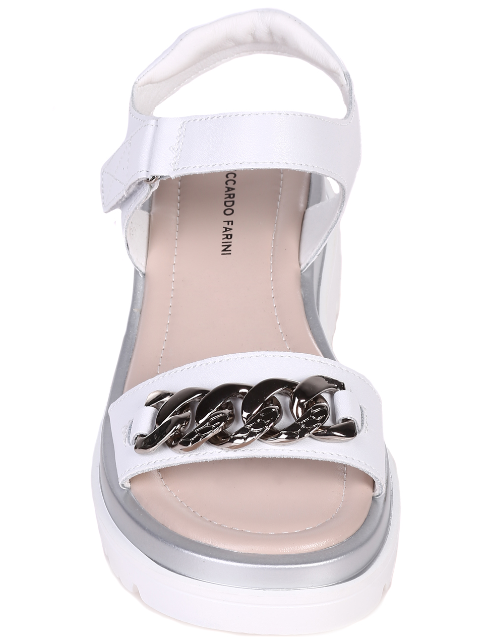 Ежедневни дамски сандали от естествена кожа 4AF-22149 white