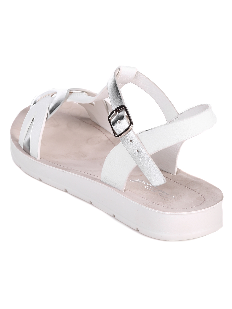 Ежедневни дамски равни сандали в бяло 4F-22215 white