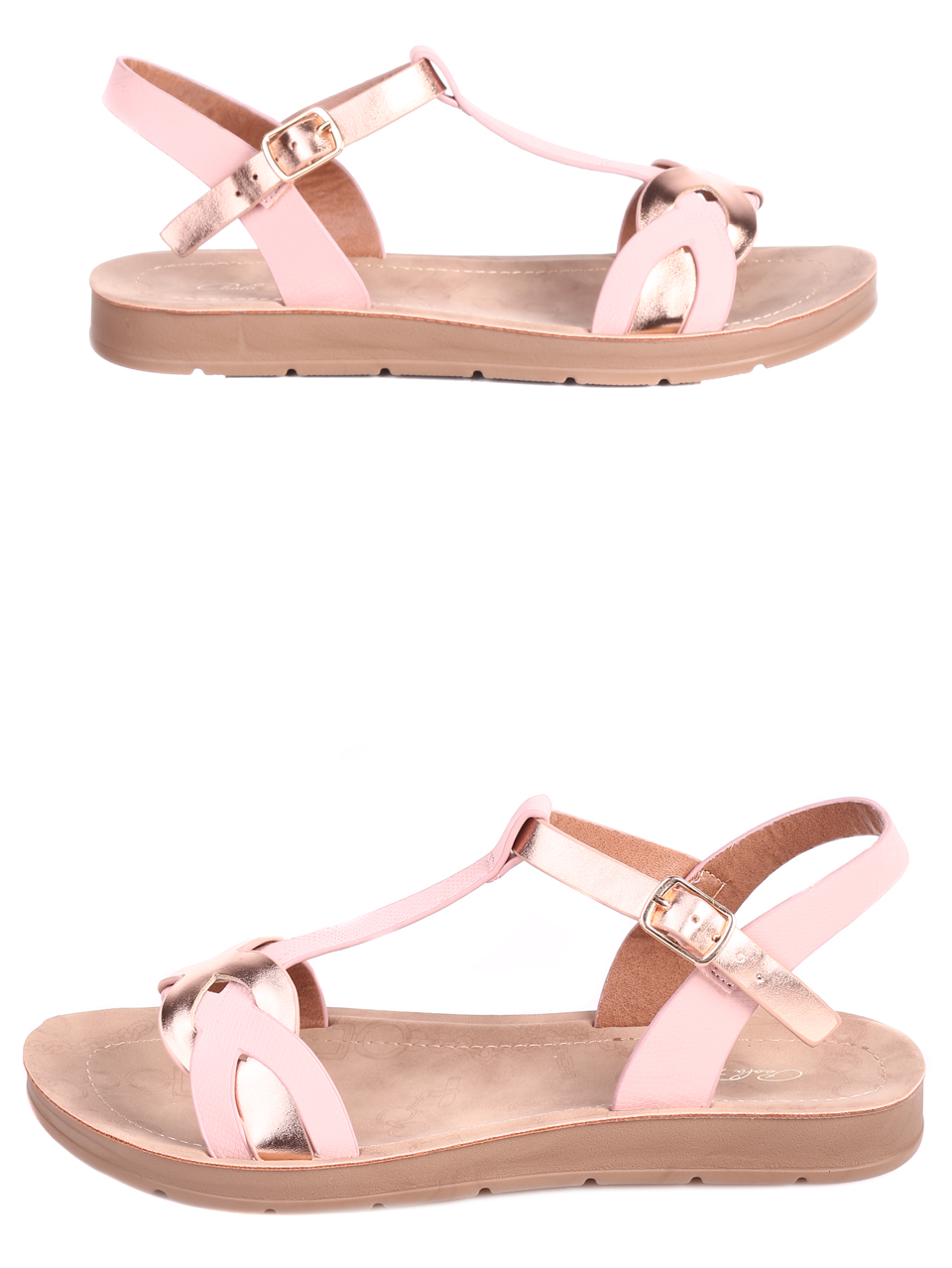 Ежедневни дамски равни сандали в розово 4F-22215 pink