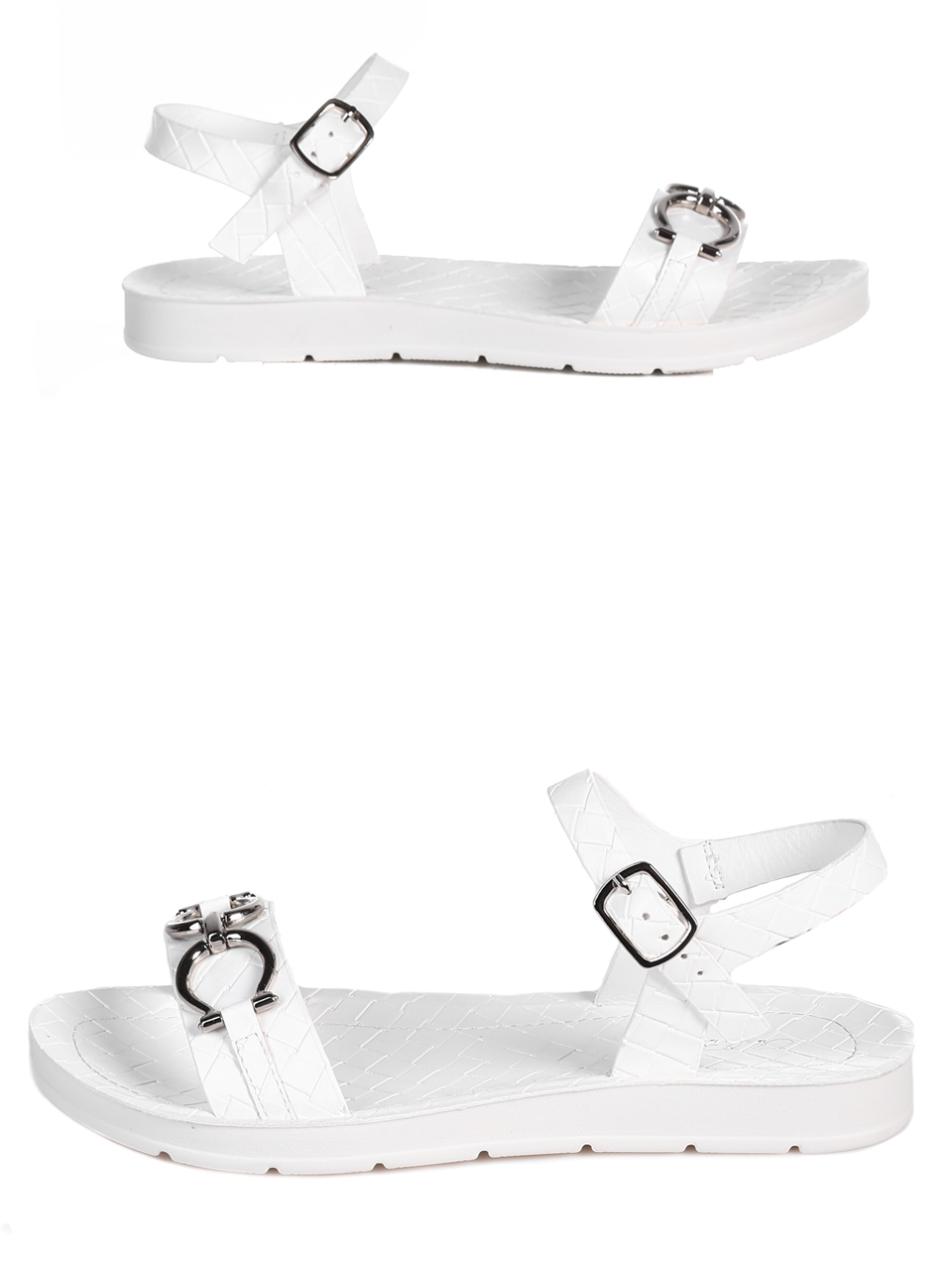 Ежедневни равни дамски сандали в бяло 4F-22219 white