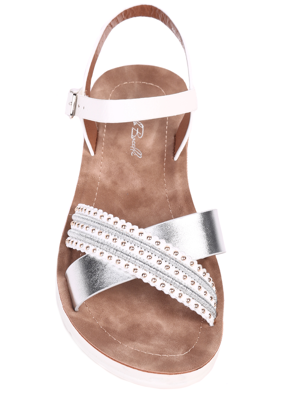 Ежедневни равни дамски сандали в бяло 4F-22226 white