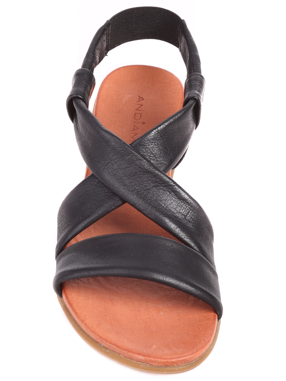 Ежедневни дамски равни сандали от естествена кожа KIRA 21 BLACK-19478-18500