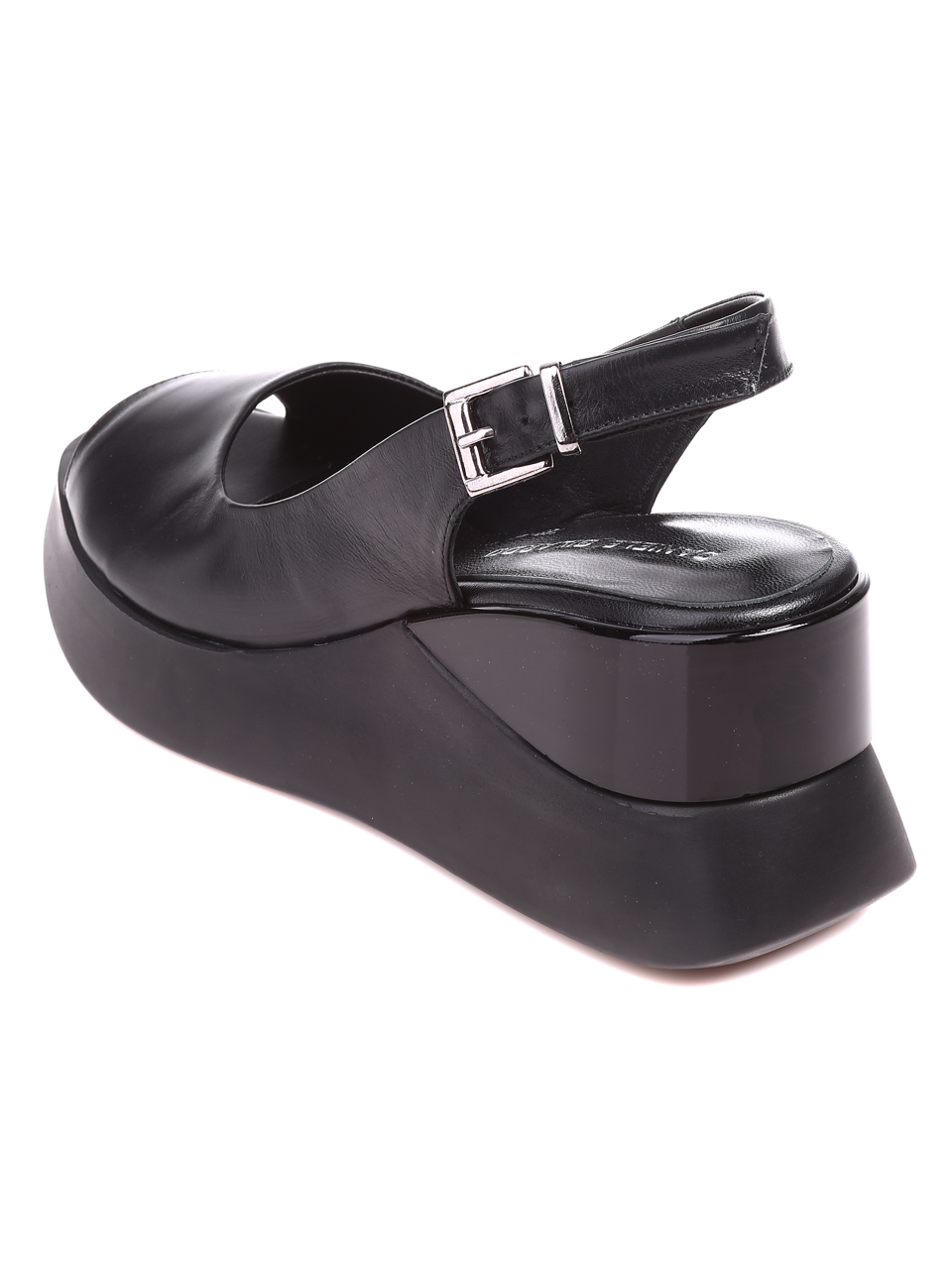Ежедневни дамски сандали на платформа от естествена кожа 4AT-22353 black