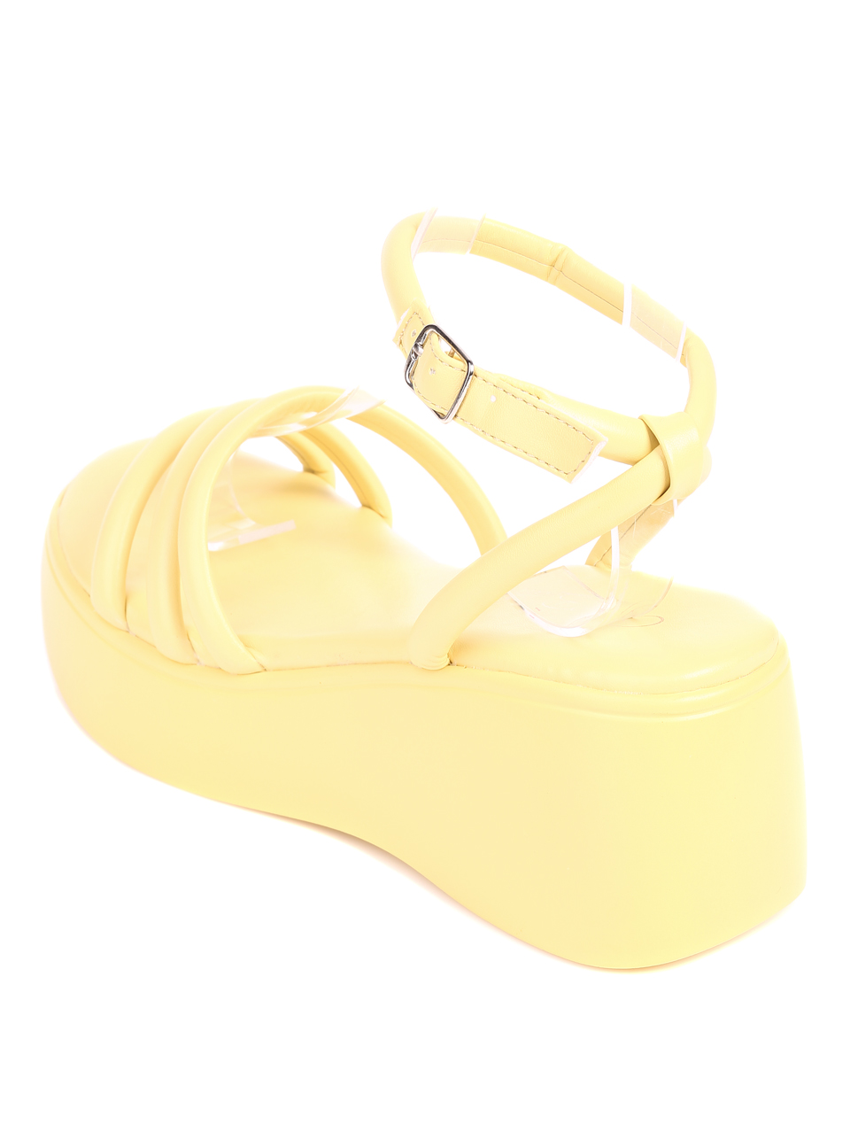 Ежедневни дамски сандали на платформа 4A-22266 yellow
