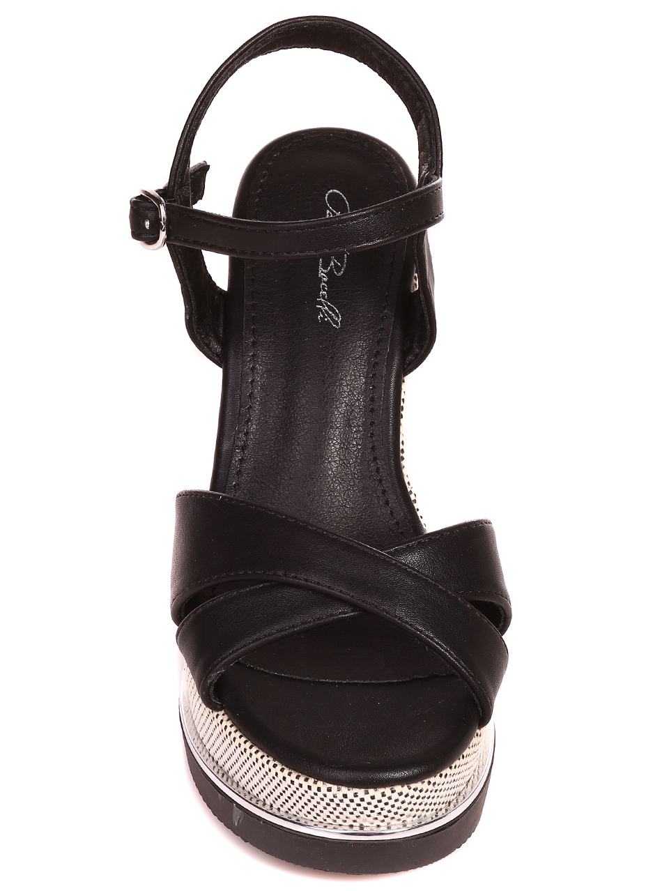 Елегантни дамски сандали на платформа в черно 4H-22248 black