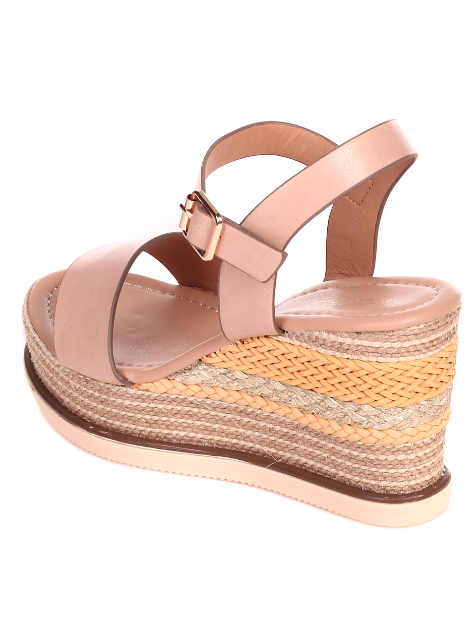 Ежедневни дамски сандали на платформа 4H-22256 beige