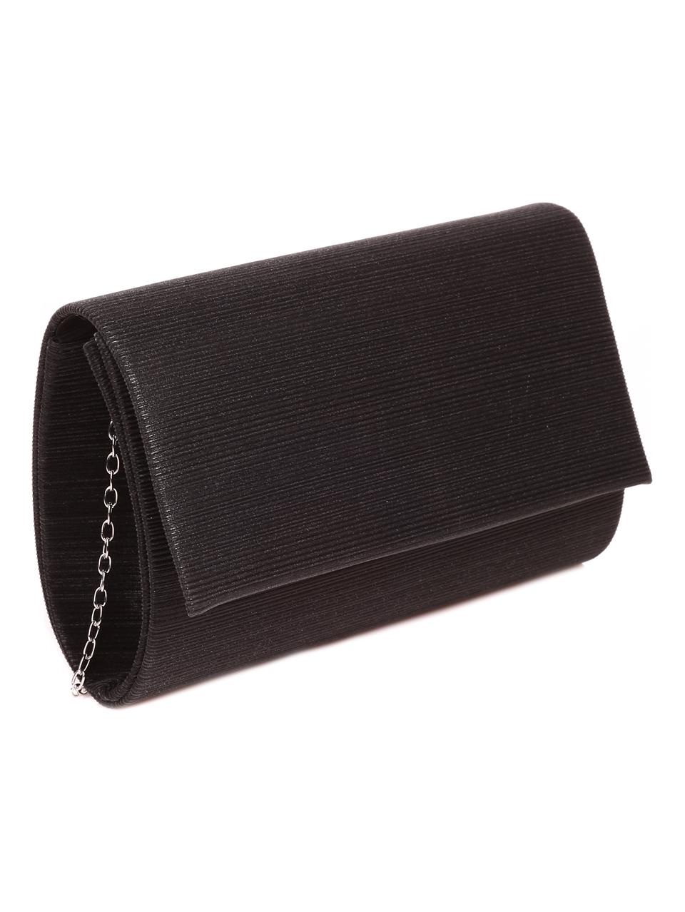 Официална дамска чанта-клъч в черно 9AG-21833 black textile