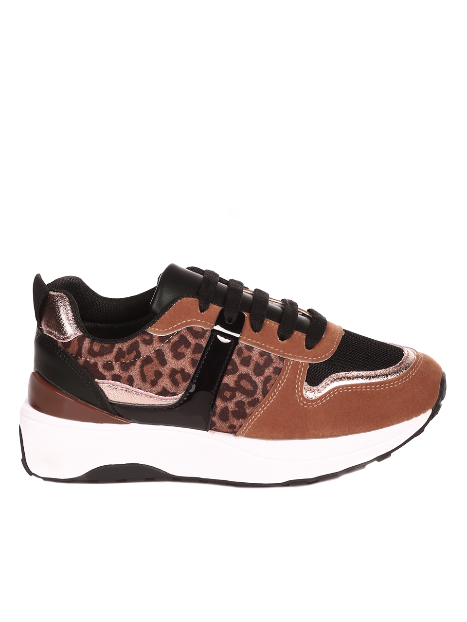 Ежедневни дамски обувки в кафяво 3U-22554 leopard