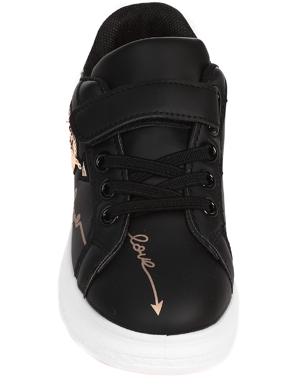 Ежедневни детски обувки в черно и златисто 18U-22036 black/gold