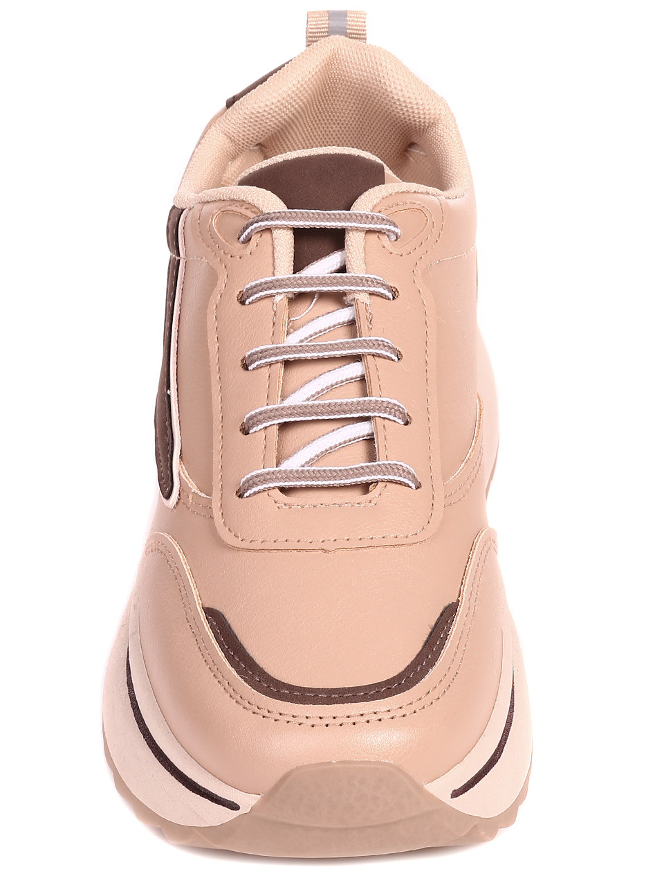 Ежедневни дамски комфортни обувки на платформа 3U-22536 beige/brown