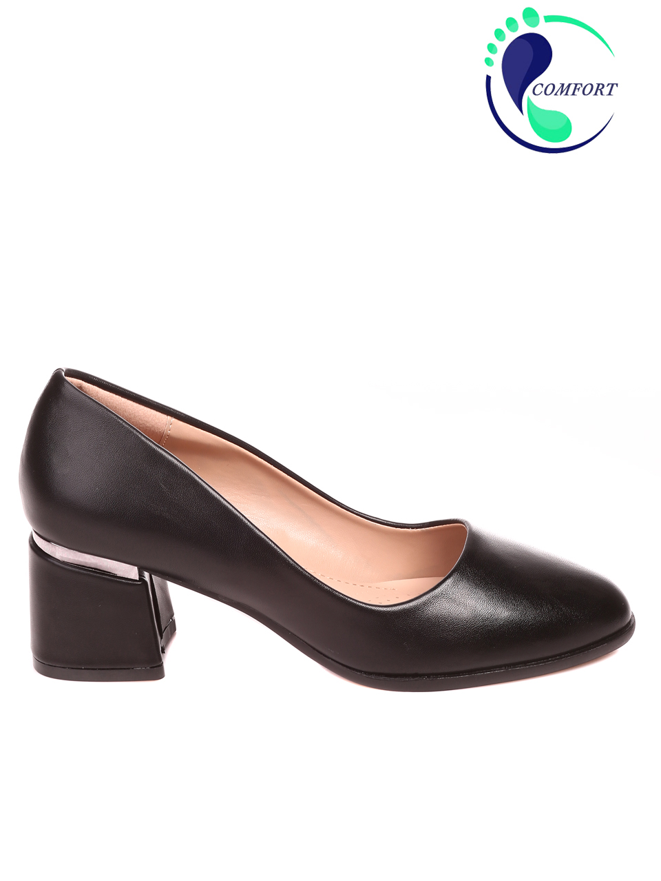 Елегантни дамски обувки на ток в черно 3R-22680 black