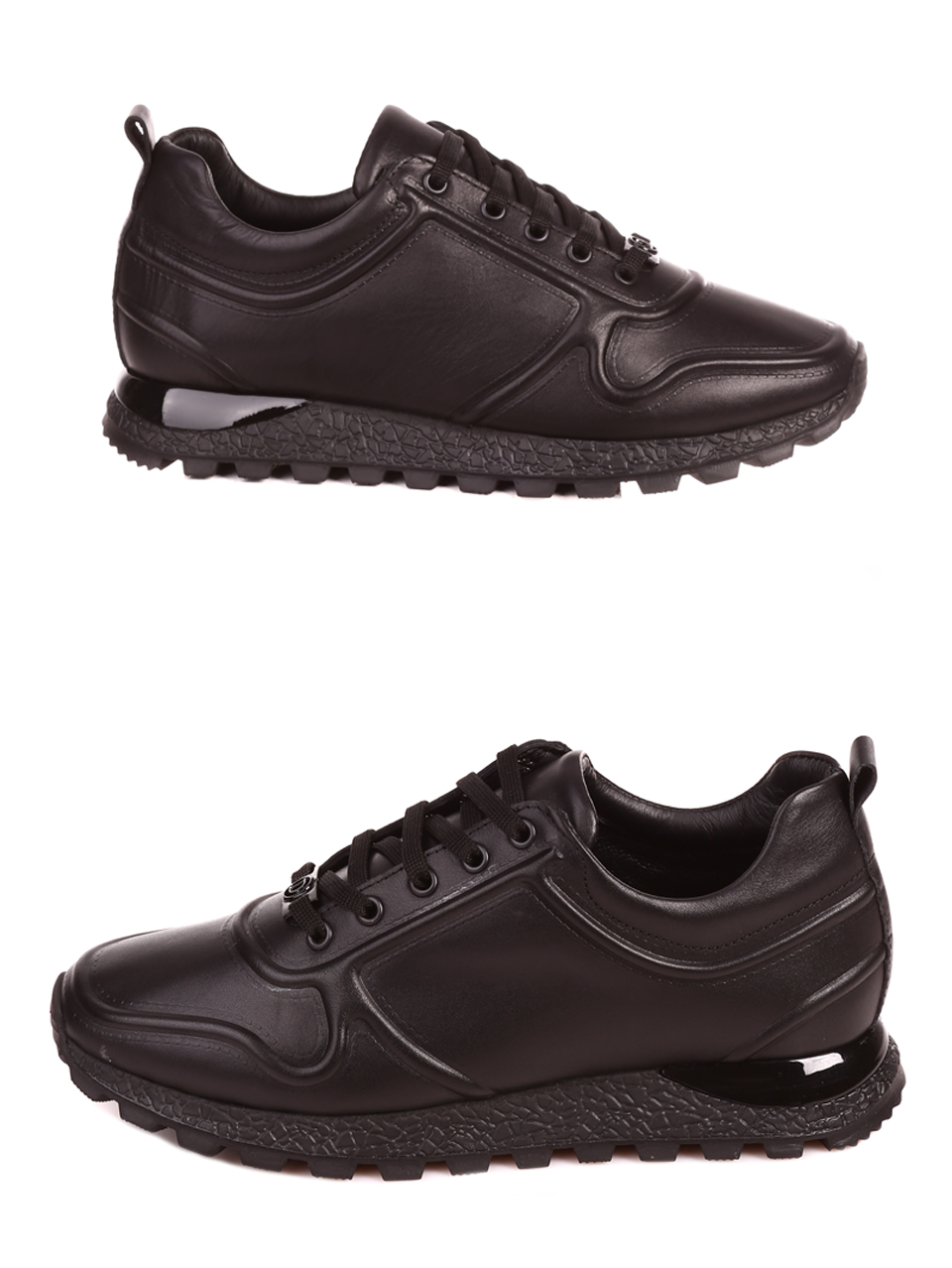 Ежедневни дамски обувки от естествена кожа в черно 3AT-22738 black