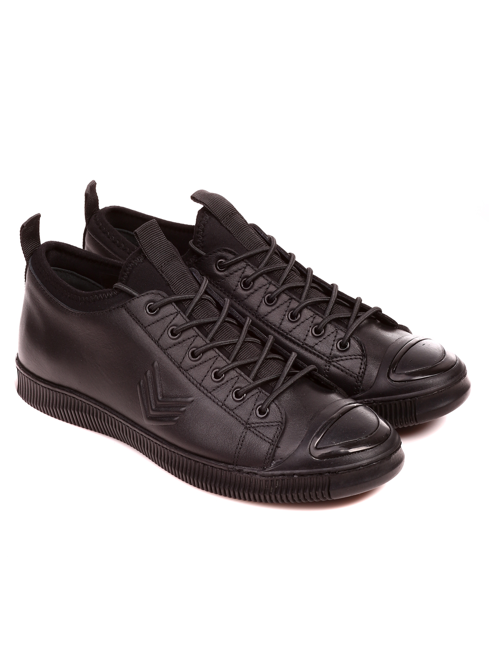 Ежедневни мъжки обувки от естествена кожа 7AT-22702 black
