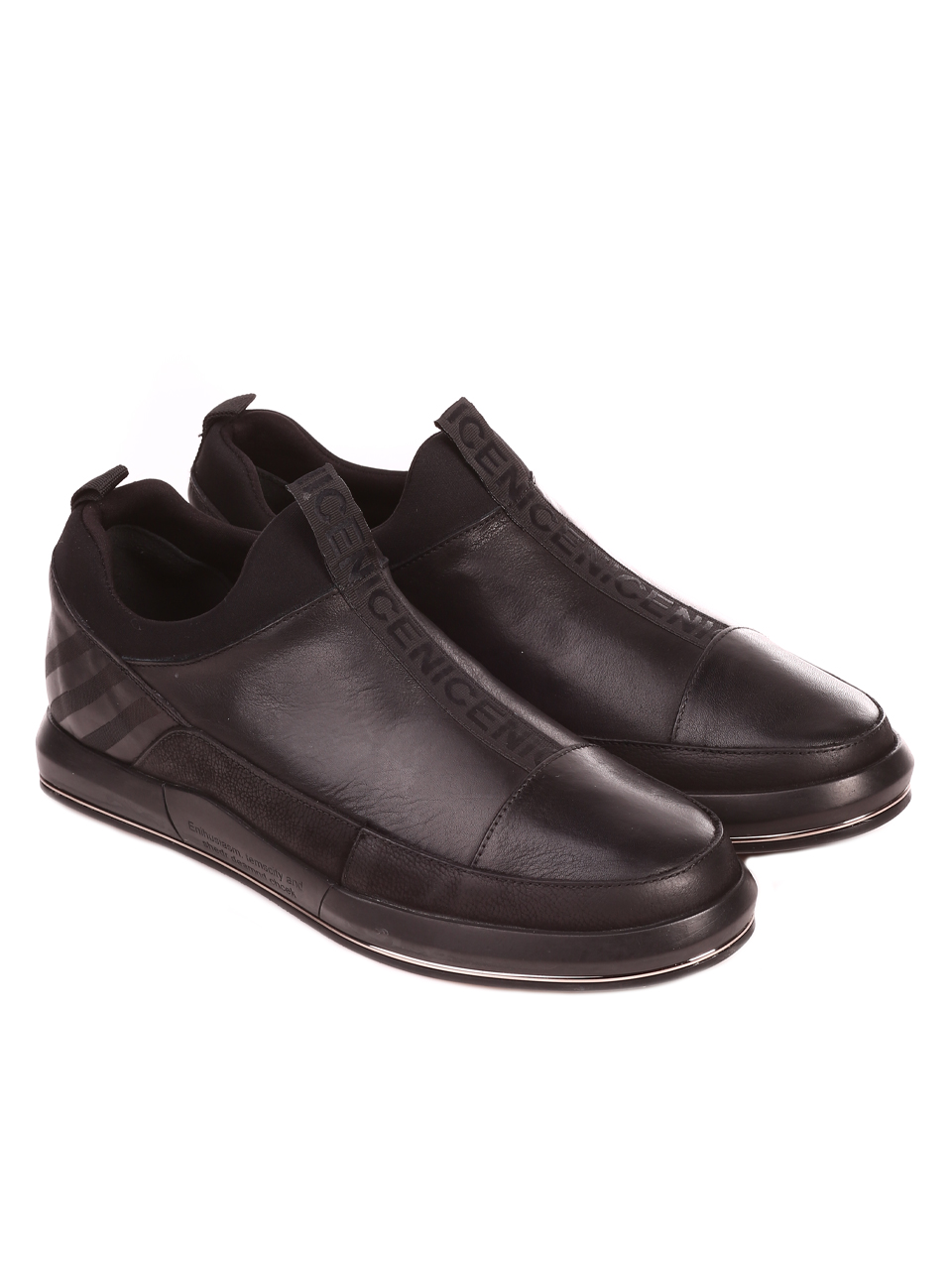 Ежедневни мъжки обувки от естествена кожа 7AT-22707 black