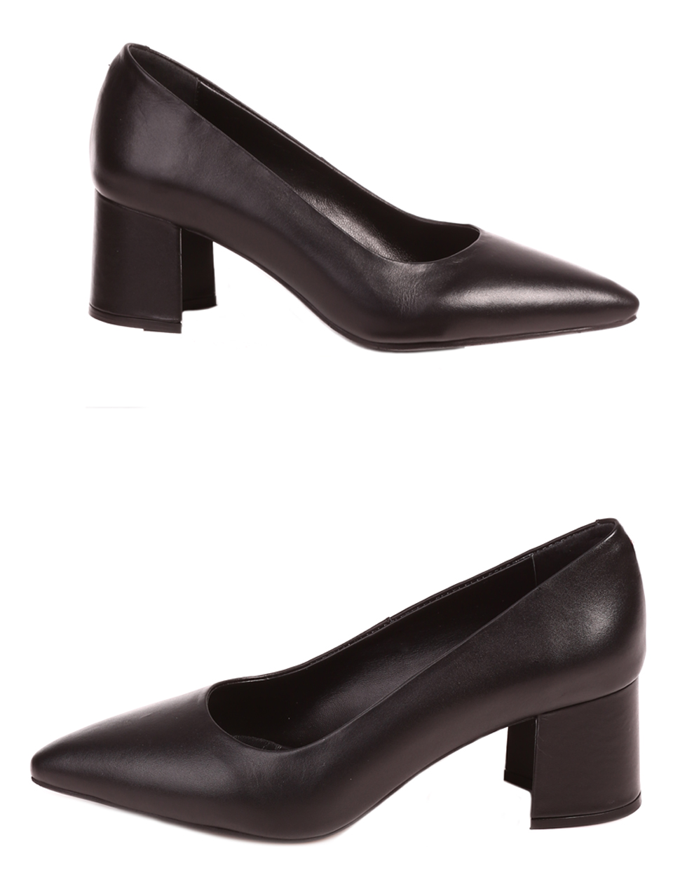 Елегантни дамски обувки на ток от естествена кожа 3AT-22746 black