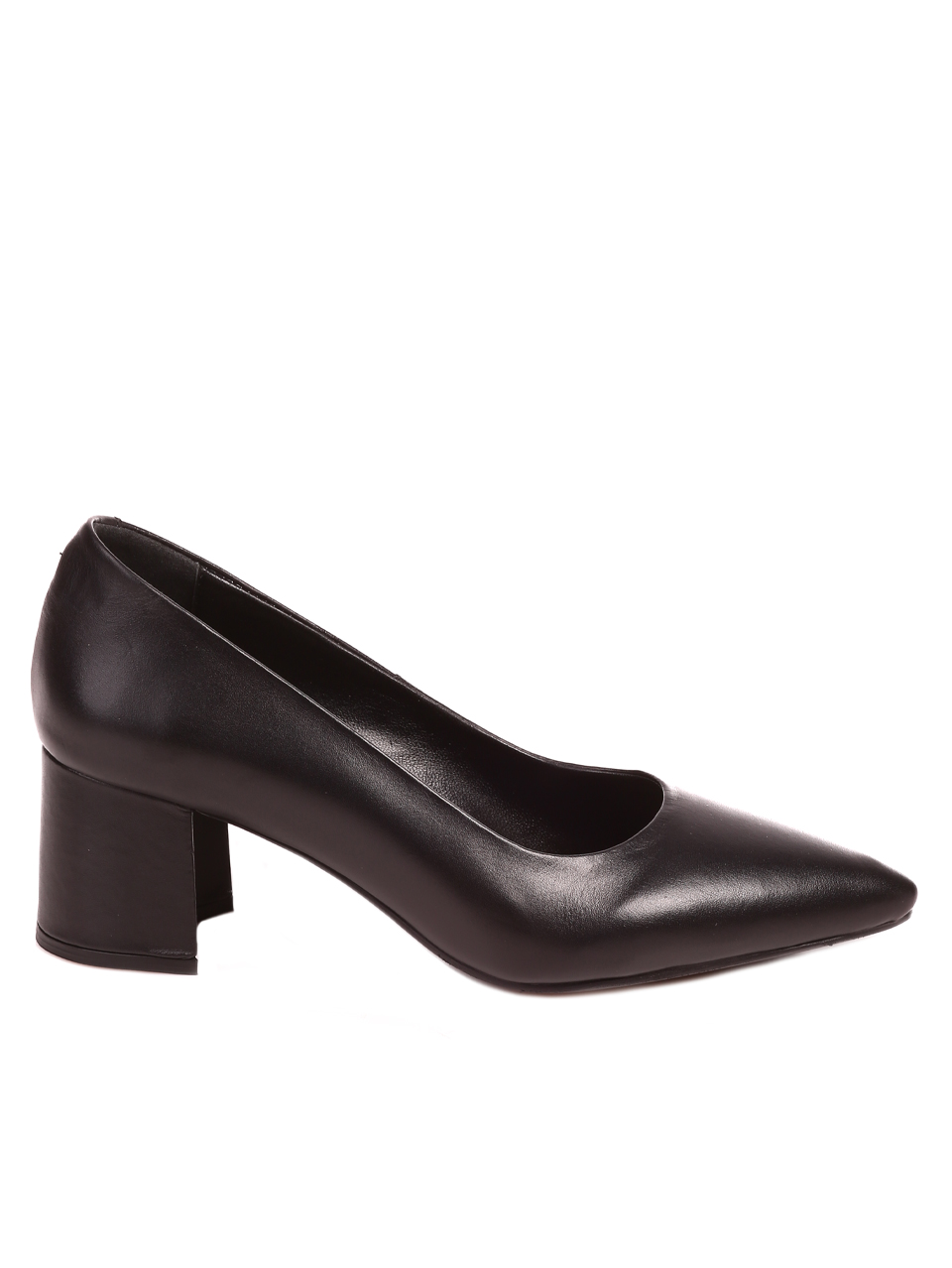 Елегантни дамски обувки на ток от естествена кожа 3AT-22746 black