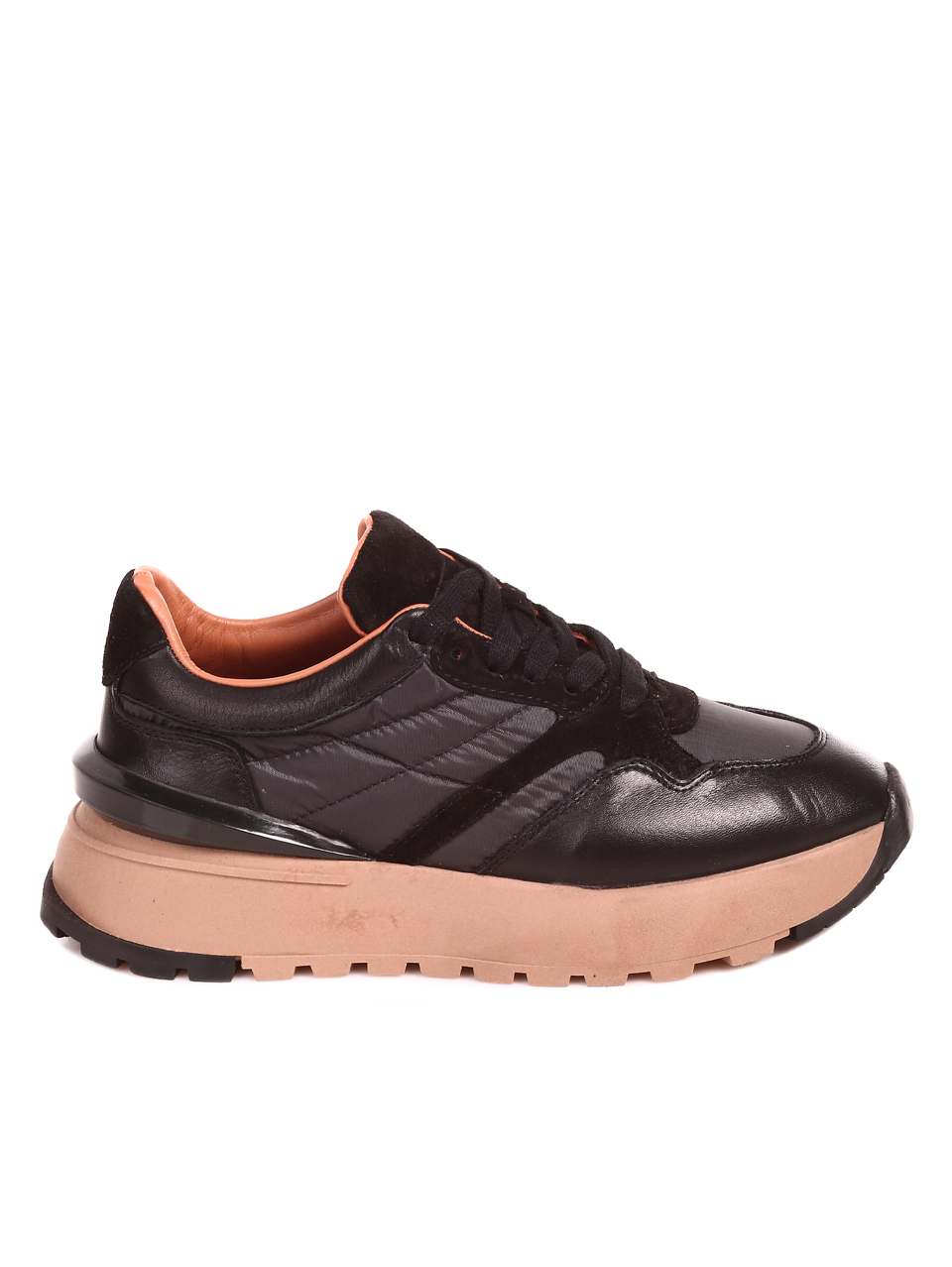 Ежедневни дамски комфортни обувки от естествена кожа в черно 3AT-22752 black