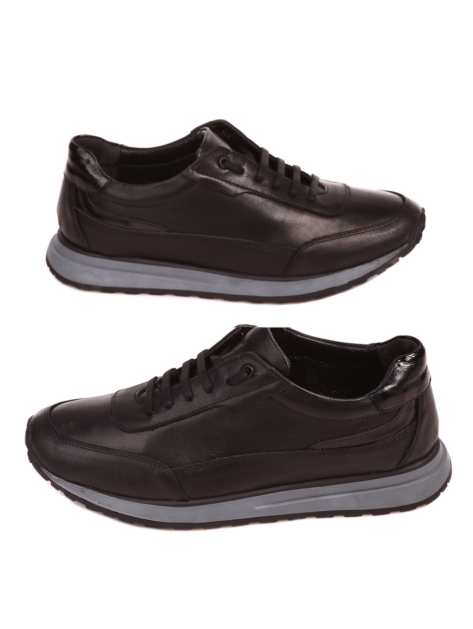 Ежедневни мъжки обувки от естествена кожа 7AT-22754 black