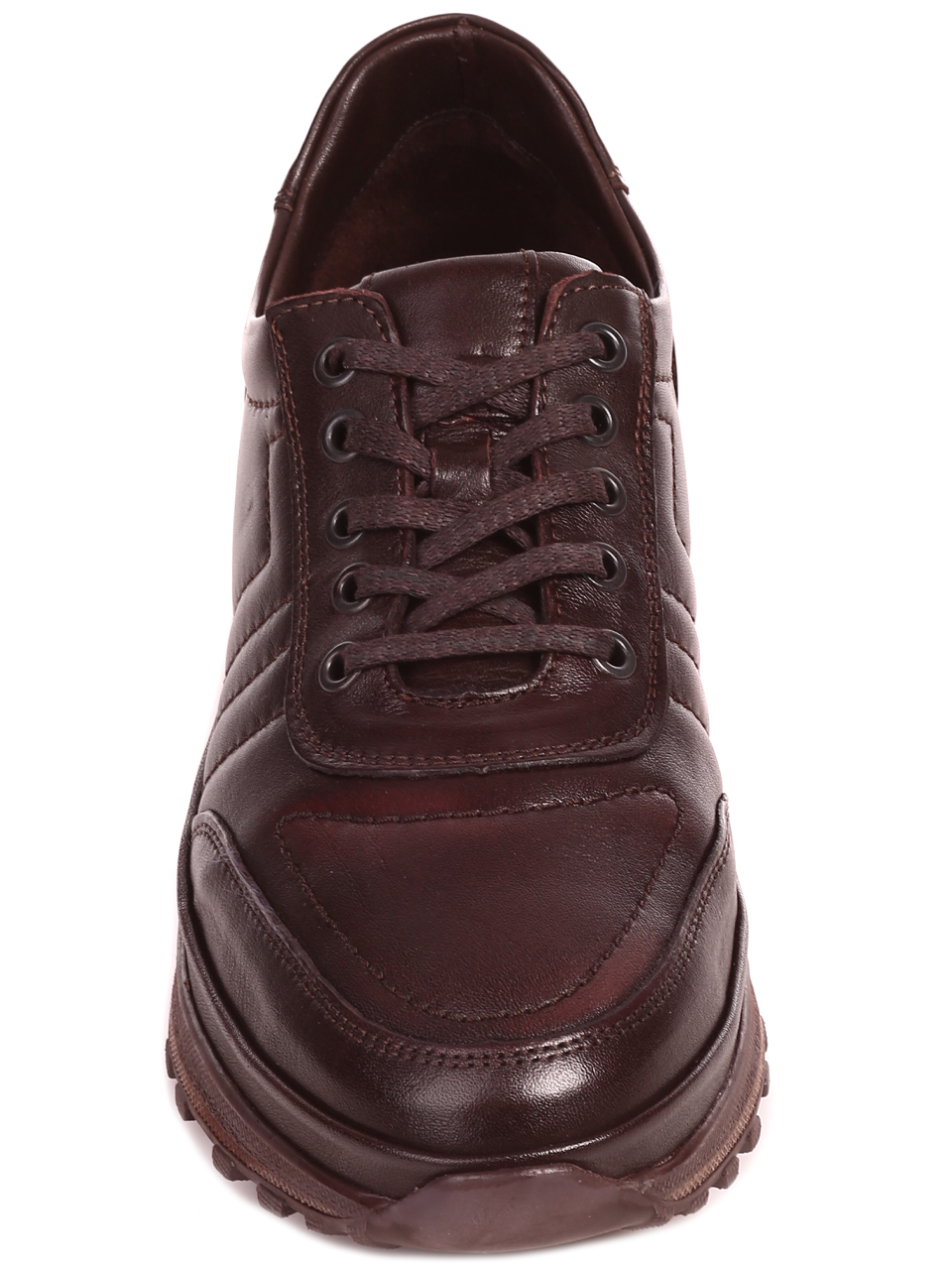 Ежедневни мъжки обувки от естествена кожа 7AT-22755 coffee