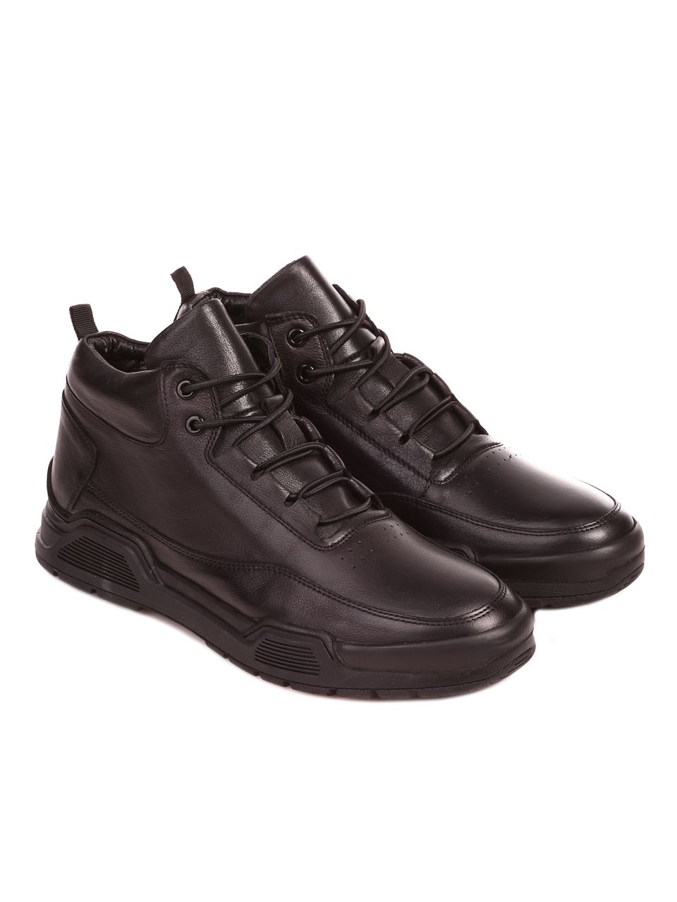 Ежедневни мъжки боти от естествена кожа 6AT-22687 black-14045-21863