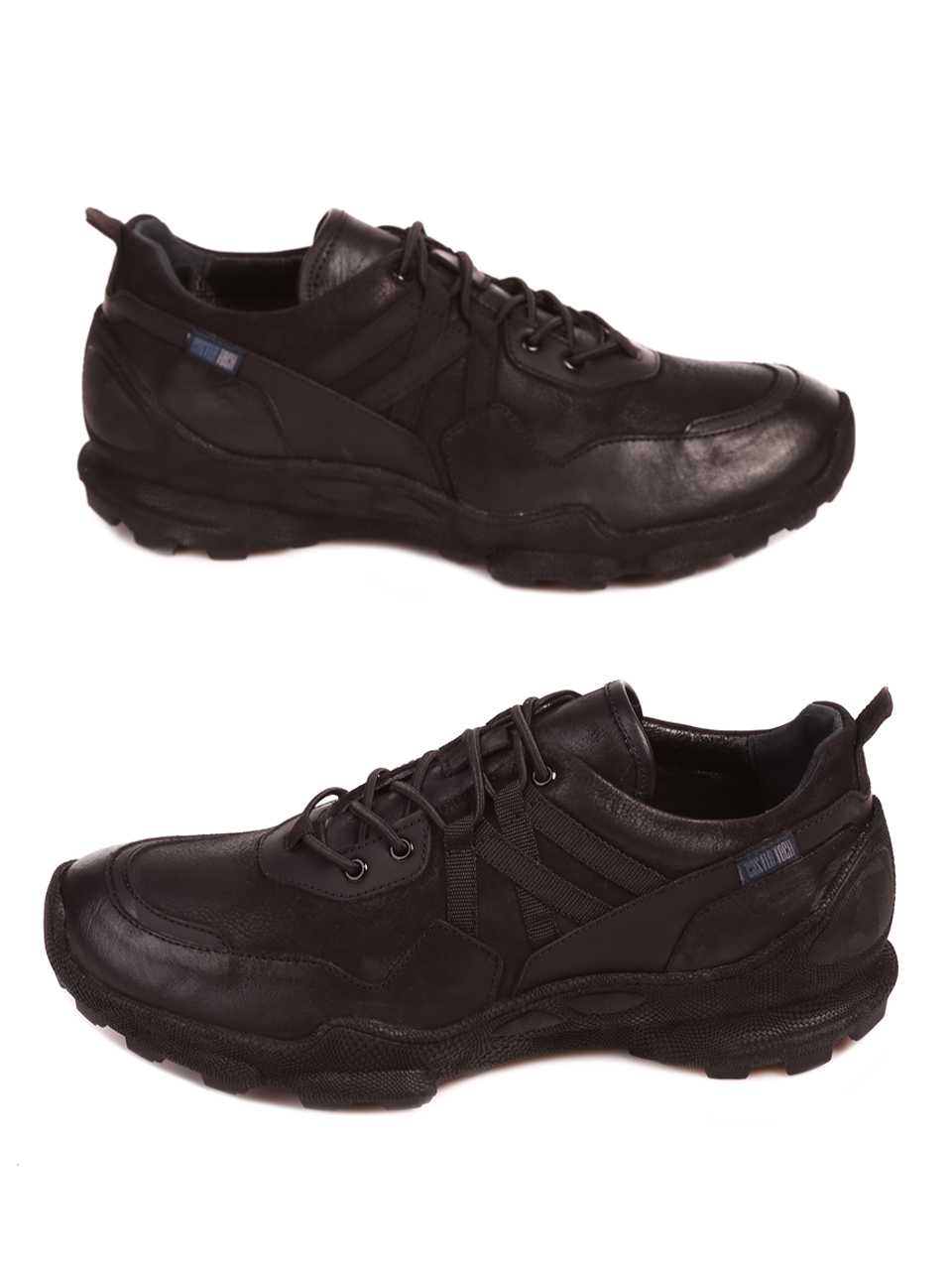 Ежедневни мъжки обувки от естествена кожа 7AT-22692 black