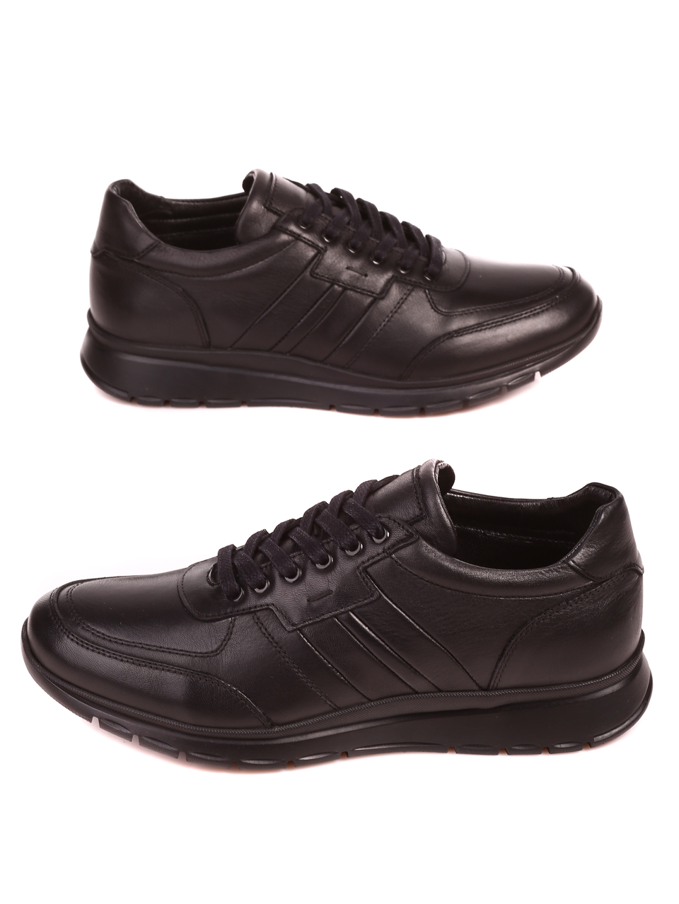 Ежедневни мъжки обувки от естествена кожа 7AT-22703 black