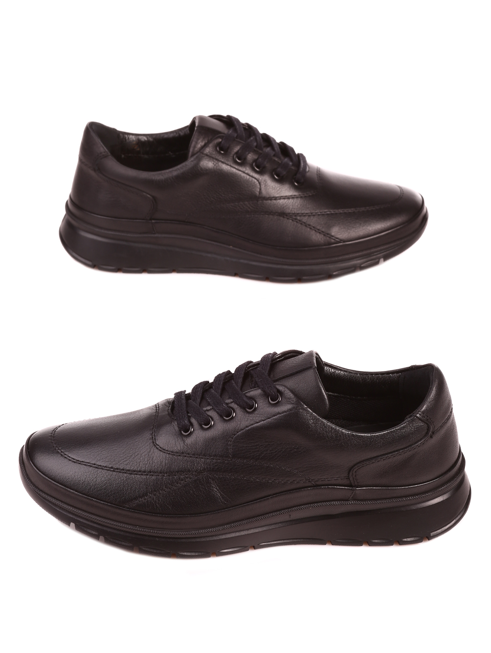 Ежедневни мъжки обувки от естествена кожа 7AT-22693 black
