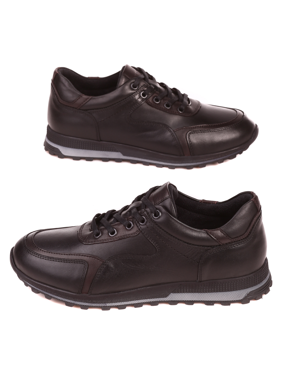Ежедневни мъжки обувки от естествена кожа 7AT-22756 black