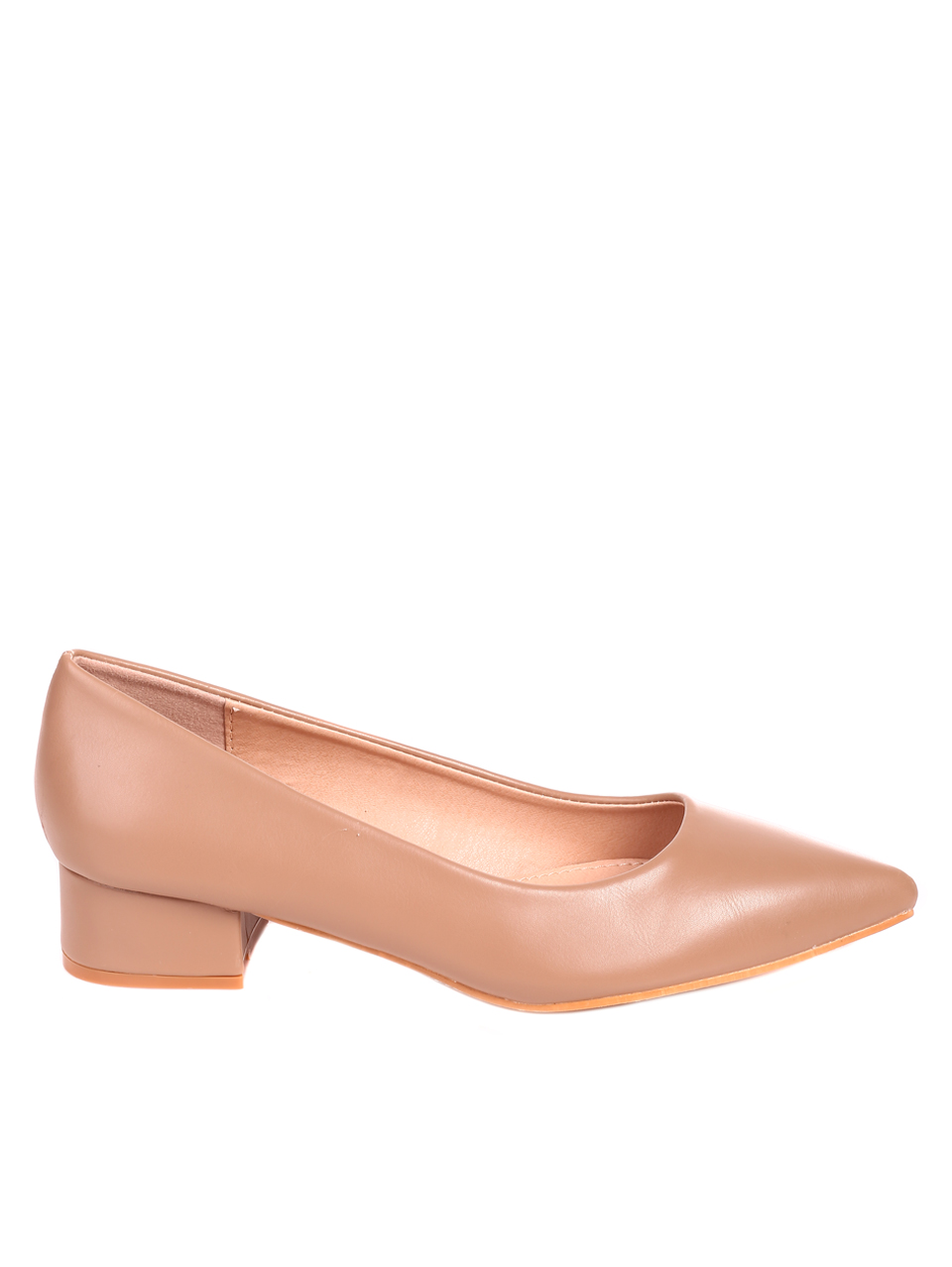 Елегантни дамски обувки на ток в бежово 3M-22574 beige