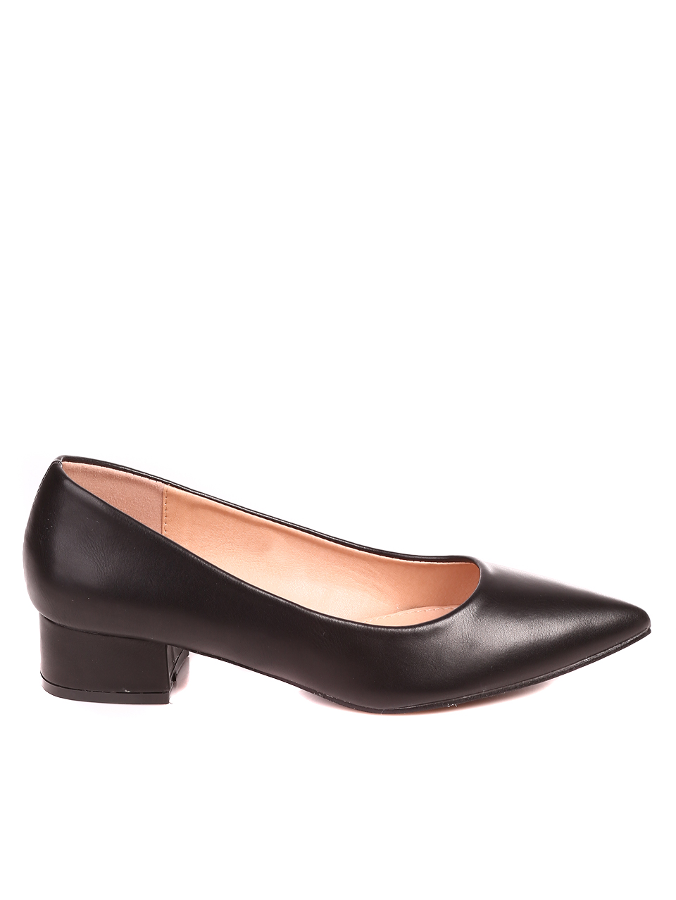 Елегантни дамски обувки на ток в черно 3M-22574 black