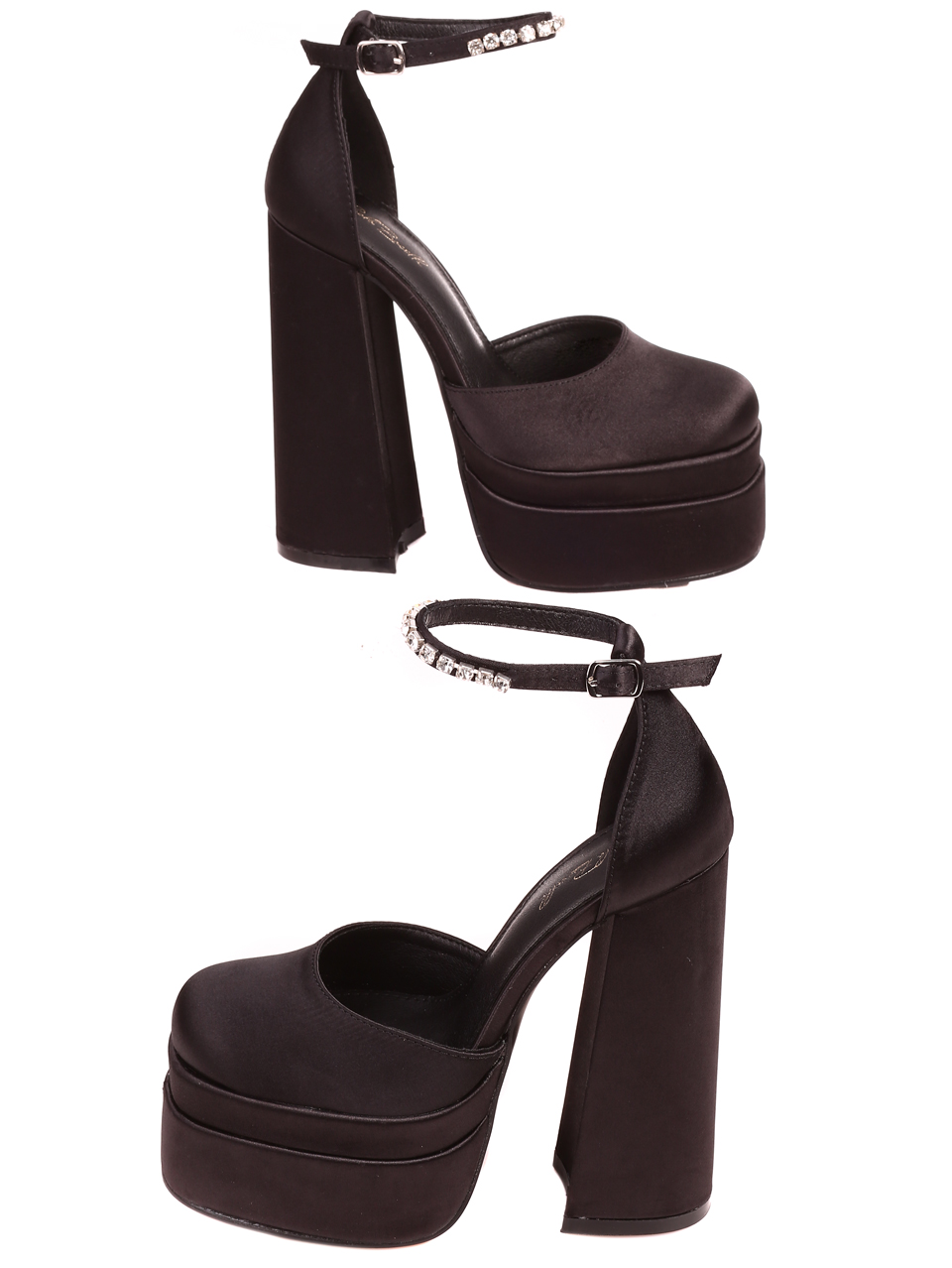 Елегантни дамски обувки на висок ток в черно 3M-22583 black