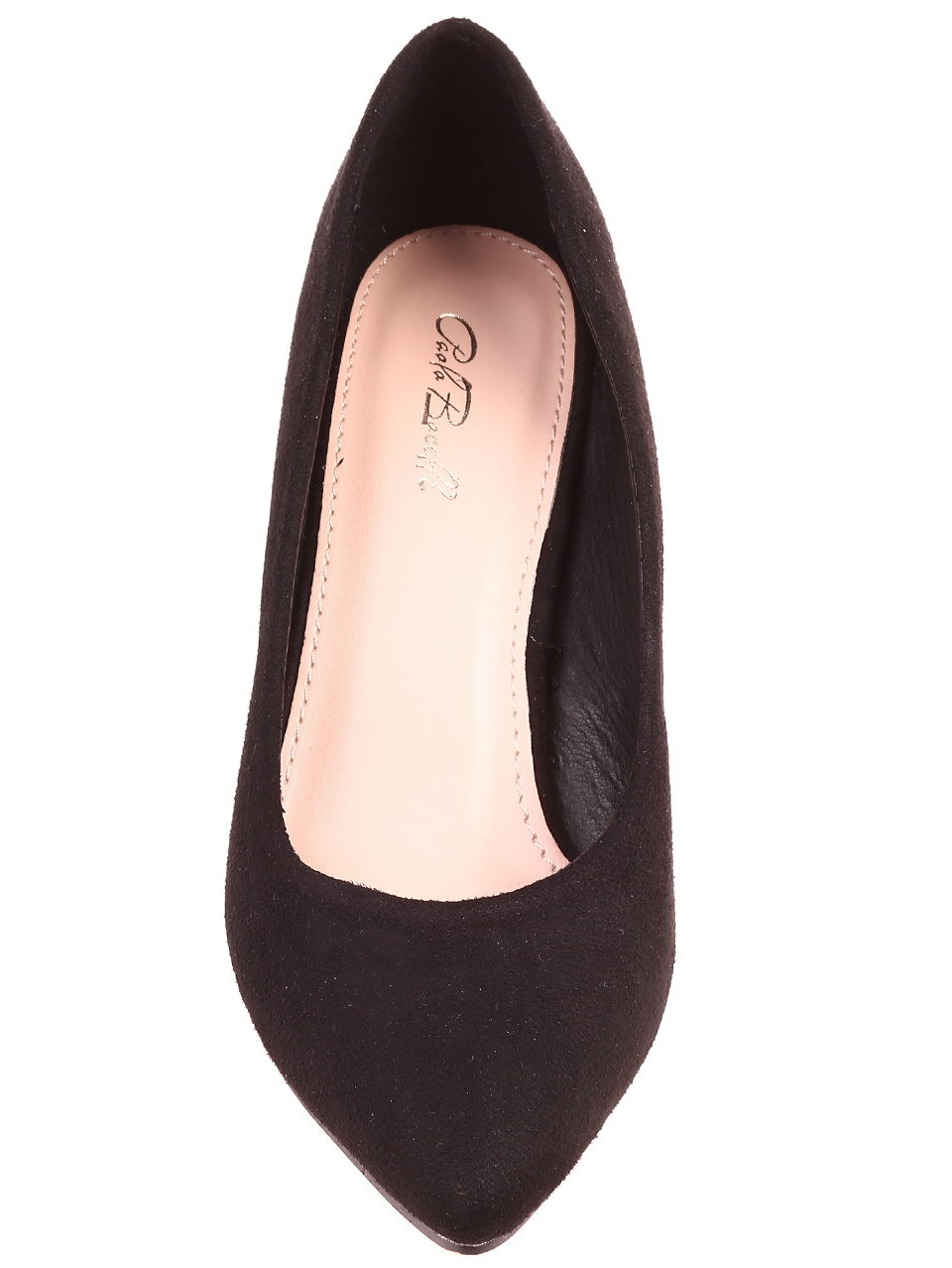 Елегантни дамски обувки на ток в черно 3M-22573 black microfiber