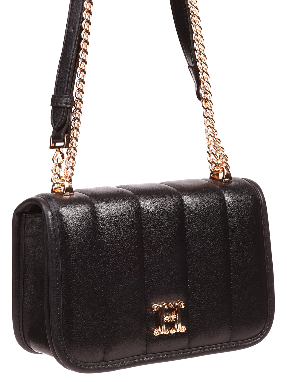 Елегантна дамска чанта в черно от естествена кожа JT20922 black