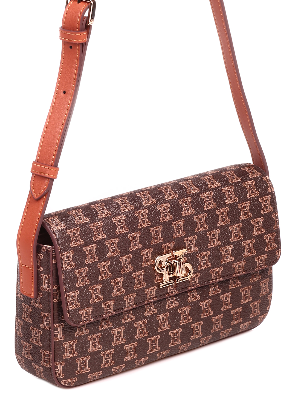 Елегантна малка дамска чанта от естесвена кожа JT20957 brown